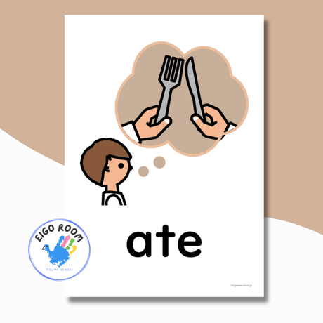 絵カード〈新『New Horizon５・６』完全対応◎  Past Tense Flashcards したこと・過去形ピクチャーカード〉 ８pages