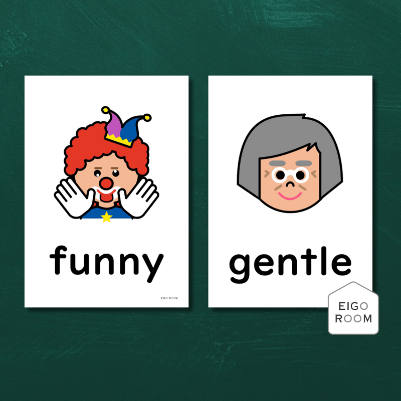 絵カード〈『Blue Sky5・6』完全対応◎ Adjectives Flashcards