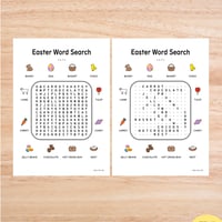 ワードサーチ〈Easter Word Search イースターの文字さがし（大文字）・答え付き〉 ２pages