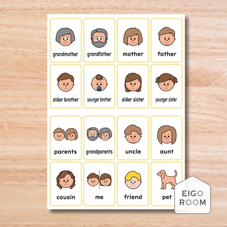 ミニカード〈Family Members Mini Cards 家族・友達ミニカード〉 １６種類２セット