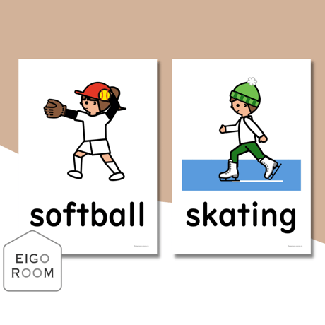 絵カード〈『New Horizon５・６』完全対応◎  Sports Flashcards スポーツピクチャーカード③〉 １２pages