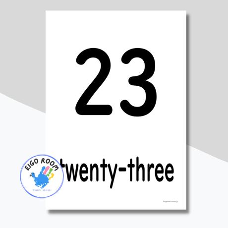 絵カード〈21-30 Flashcard 21から30までの数字ピクチャーカード〉 10pages