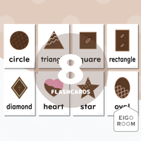 絵カード〈Chocolate Shapes Flashcards チョコレートx形ピクチャーカード〉 8pages