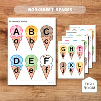 アクティビティ〈【New】Ice Cream Letter Matching アイスクリームの大文字小文字あわせ〉 5pages
