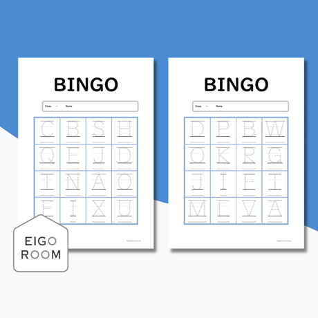 ビンゴ〈Uppercase Alphabet BINGO なぞり大文字ビンゴ〉１３pages