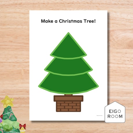 工作〈Make a Christmas Tree! クリスマスツリーを作ろう！〉２pages