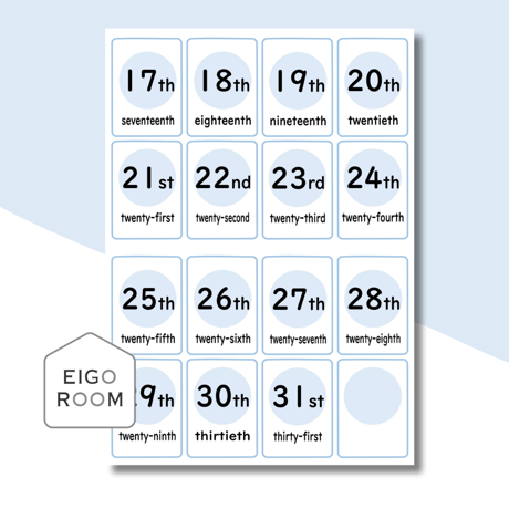 ミニカード〈Dates Mini Cards 日付け 日にち　ミニカード〉 2sets