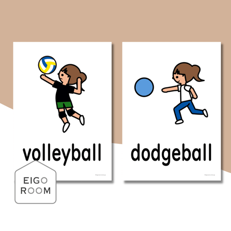 絵カード〈『New Horizon５・６』完全対応◎  Sports Flashcards スポーツピクチャーカード①〉 １０pages