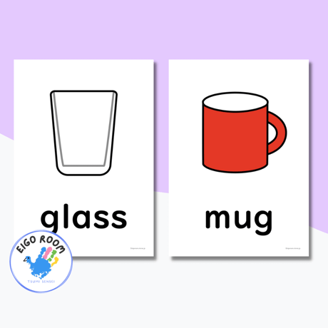 絵カード〈『New Horizon５・６』完全対応◎  Belongings Flashcards 身のまわりのもの・持ち物①ピクチャーカード〉 ２３pages