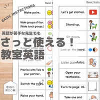 ポスター〈Classrooms English Posters 教室英語表１（簡単な指示）〉 ２pages