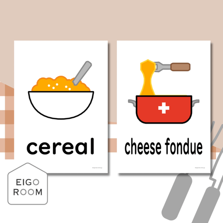 絵カード〈『New Horizon５・６』完全対応◎  Foods Flashcards 食べ物ピクチャーカード③〉 １２pages