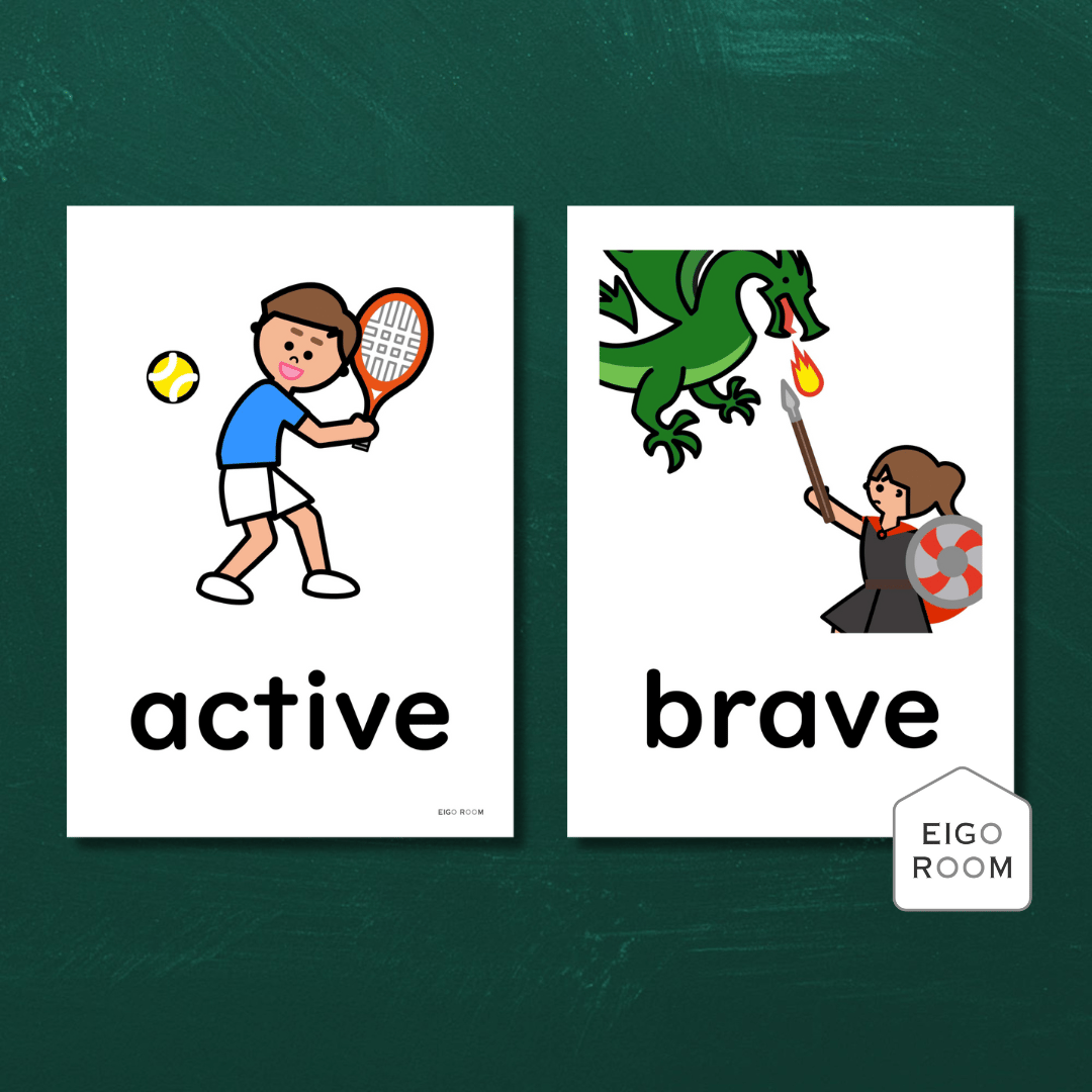 絵カード〈『Blue Sky5・6』完全対応◎ Adjectives Flashcards