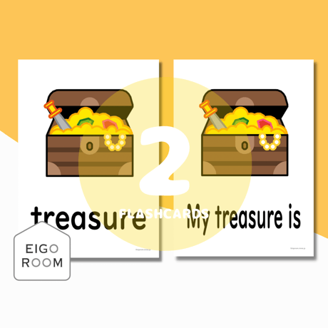 絵カード〈Treasure & "My trasure is" Flashcard 宝物&「ぼく・わたしの宝物は」ピクチャーカード〉 ２pages