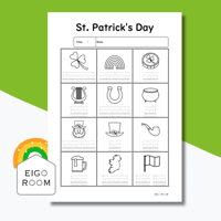 ワークシート〈St.Patrick’s Day Tracing Page 聖パトリックの祝日なぞり書きワークシート〉１page