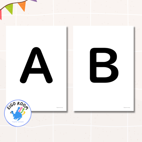 アルファベットカード〈 Uppercase Alphabet Flashcards 大文字アルファベットピクチャーカード〉 26pages