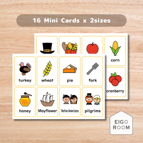 ミニカード〈Thanksgiving Day Mini Cards 感謝祭ミニカード〉２パターン