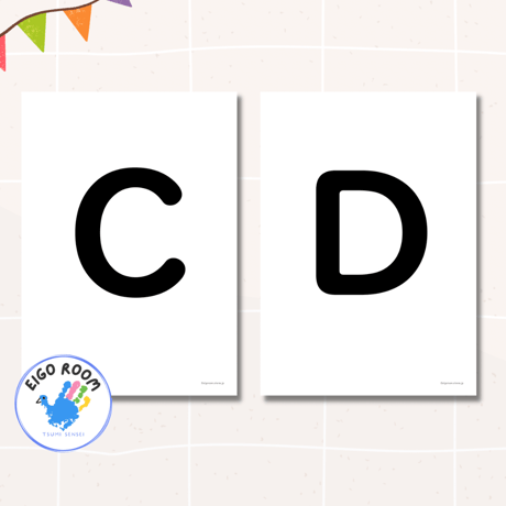 アルファベットカード〈 Uppercase Alphabet Flashcards 大文字アルファベットピクチャーカード〉 26pages