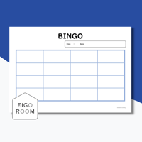 ビンゴ〈Blank BINGO Card 空白ビンゴカード 4x4（横）〉１page