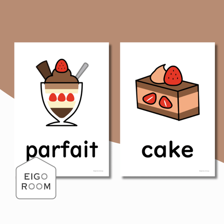絵カード〈Valentine’s Day Dessert Flashcards バレンタインデザートピクチャーカード〉 １２pages