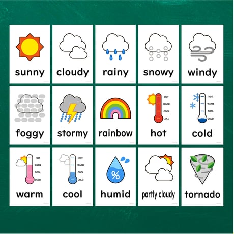 ピクチャーカード〈Weather Flashcards 天気のピクチャーカード〉