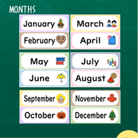 掲示用カード〈Months Signs 12か月掲示用カード〉 ６pages