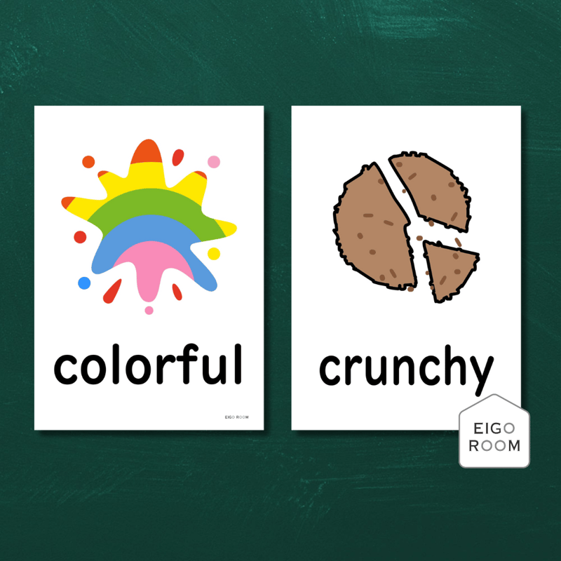 絵カード〈『Blue Sky5・6』完全対応◎ Adjectives Flashcards