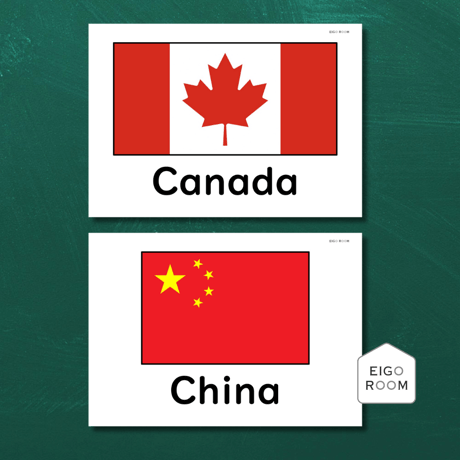 絵カード『Blue Sky!５・６』完全対応◎  Country Flags Flashcards 国旗ピクチャーカード①〉 １０pages
