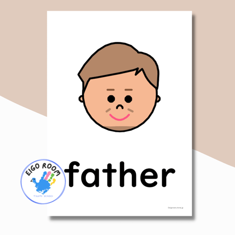 絵カード〈『New Horizon５・６』完全対応◎  Family Members Flashcards 家族ピクチャーカード〉 １２pages
