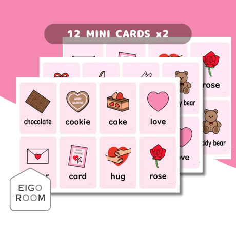 ミニカードカード〈Valentine’s Day Mini Cards バレンタインミニカード〉 ３pages