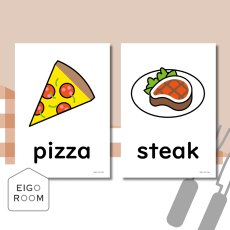 絵カード〈『Here We Go!５』完全対応◎  Foods Flashcards 食べ物ピクチャーカード①〉 １２pages