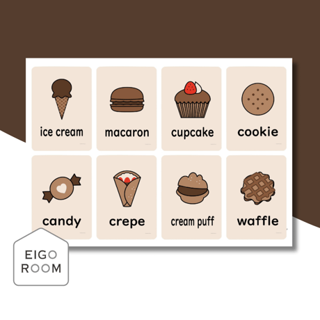 ミニカード〈Valentine’s Day Dessert Mini Cards バレンタインデザートミニカード〉 ３pages