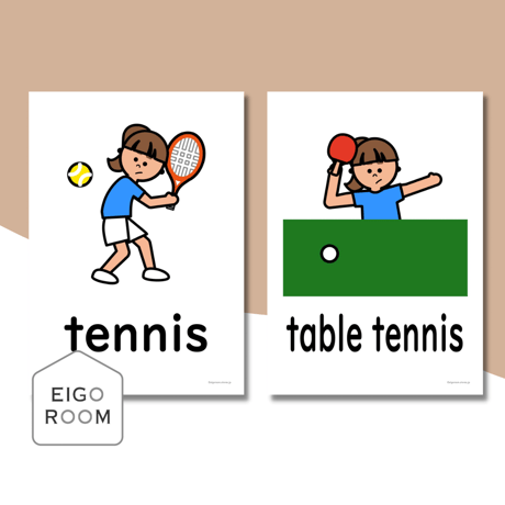 絵カード〈『New Horizon５・６』完全対応◎  Sports Flashcards スポーツピクチャーカード①〉 １０pages
