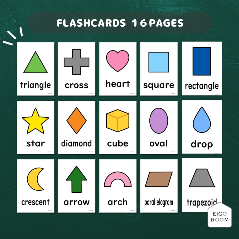 絵カード〈Shapes Flashcards 形 ピクチャーカード〉16種類 | EIGO