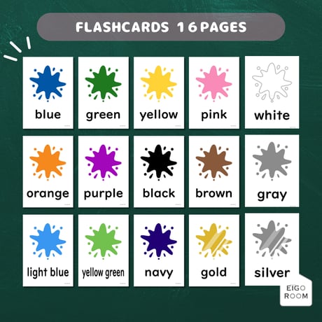 絵カード〈Colors Flashcards 色ピクチャーカード〉 １6pages