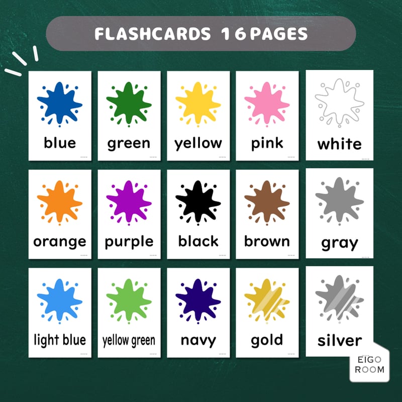 絵カード〈Colors Flashcards 色ピクチャーカード〉 16pages | EIG