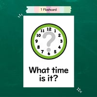 絵カード〈『Let's try!２』対応◎  What time is it?  Flashcard 何時？ピクチャーカード〉 １page