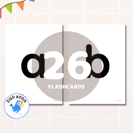 アルファベットカード〈 Lowercase Alphabet Flashcards 小文字アルファベットピクチャーカード〉 26pages