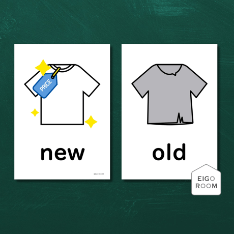 絵カード〈『Blue Sky５・６』完全対応◎  Adjectives Flashcards 感想・様子など・形容詞ピクチャーカード④〉 １２pages