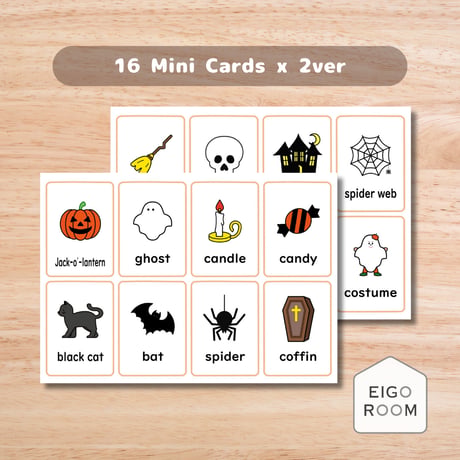 ミニカード〈Halloween Mini Cards ハロウィンミニカード〉１６種類２セット
