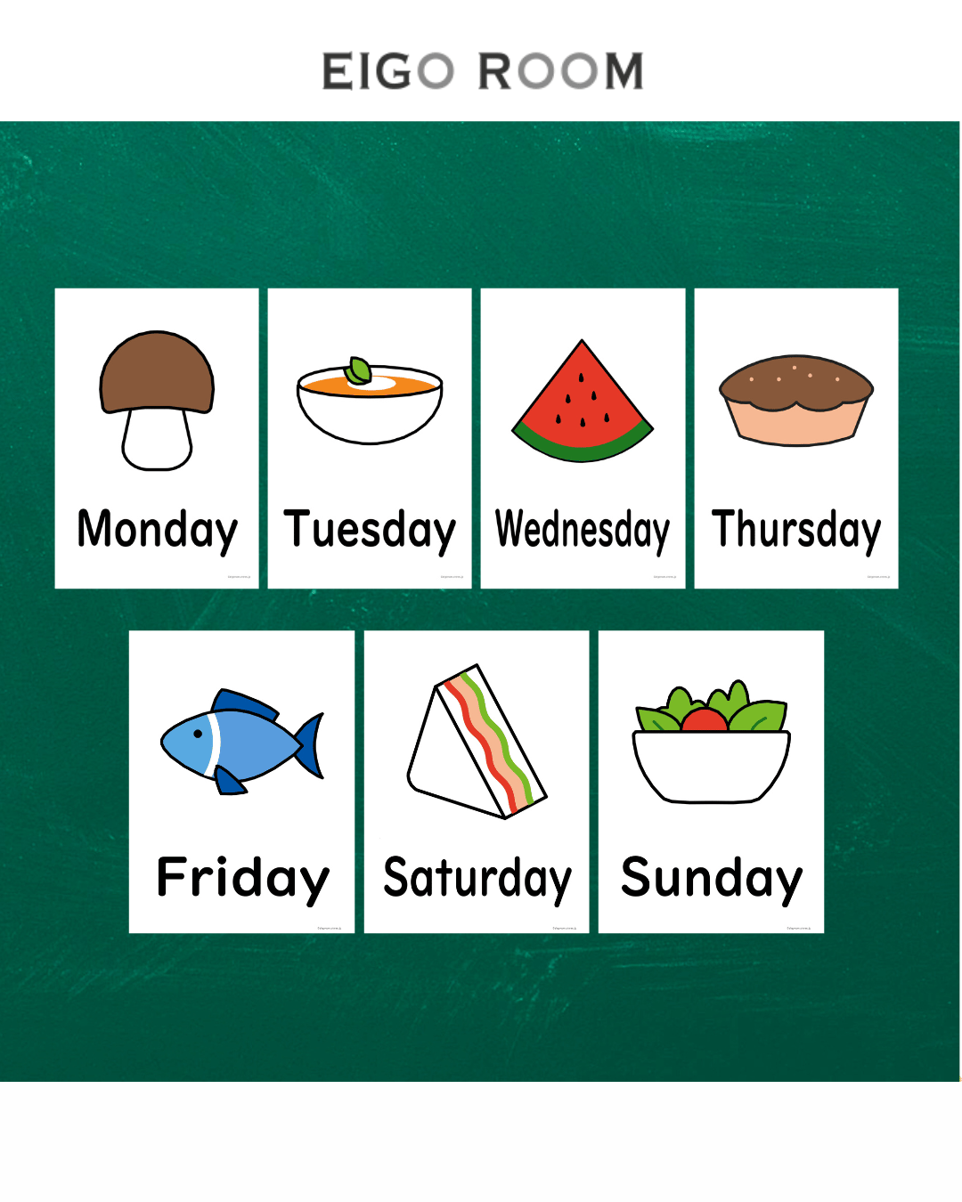 絵カード〈『Let's try!2』完全対応◎ The Days of the Week