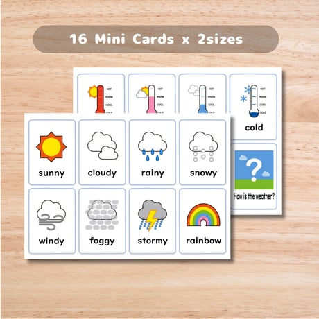 ミニカード〈The Days of the Week Mini Cards 天気のミニカード〉 ２sets