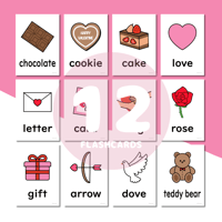 絵カード〈Valentine’s Day Flashcards バレンタインピクチャーカード〉 １２pages