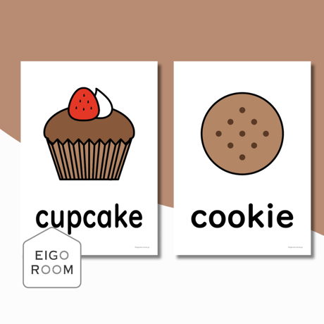 絵カード〈Valentine’s Day Dessert Flashcards バレンタインデザートピクチャーカード〉 １２pages