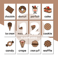 絵カード〈Valentine’s Day Dessert Flashcards バレンタインデザートピクチャーカード〉 １２pages