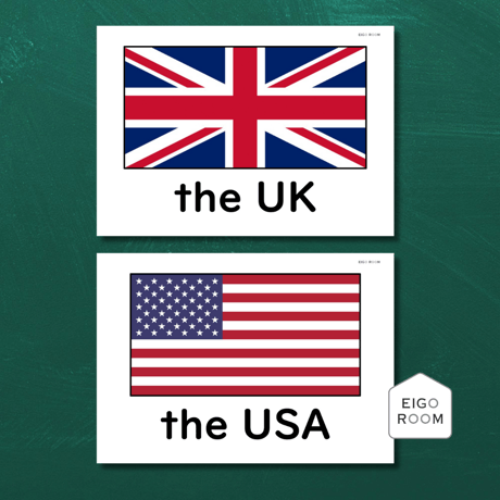 絵カード『Blue Sky!５・６』完全対応◎  Country Flags Flashcards 国旗ピクチャーカード②〉 １０pages