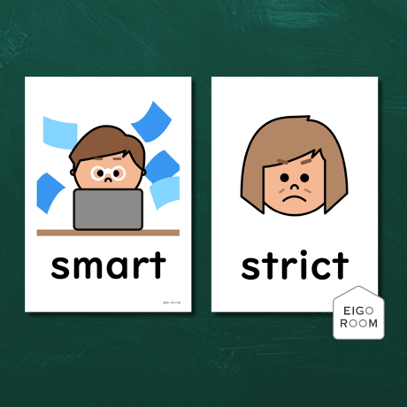 絵カード〈『Blue Sky５・６』完全対応◎  Adjectives Flashcards 性格・感想・様子など・形容詞ピクチャーカード②〉 １２pages