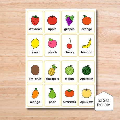 ミニカード〈Fruits Mini Cards 果物ミニカード〉１６種類２セット