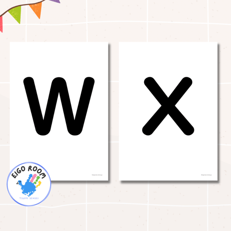 アルファベットカード〈 Uppercase Alphabet Flashcards 大文字アルファベットピクチャーカード〉 26pages