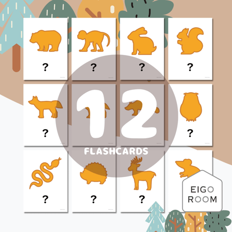 絵カード〈Forest Animal Cookies Flashcards 森の動物クッキーピクチャーカード〉 １２pages
