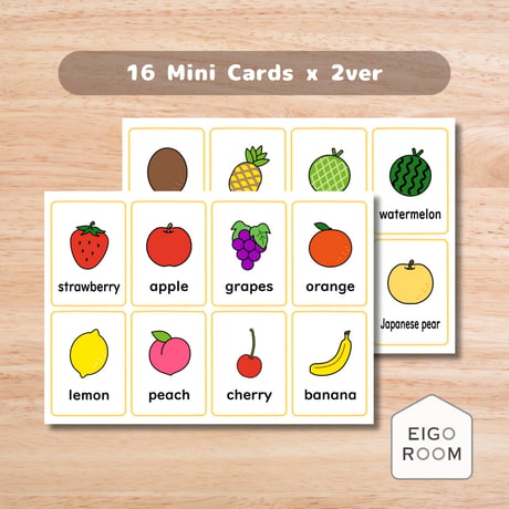 ミニカード〈Fruits Mini Cards 果物ミニカード〉１６種類２セット